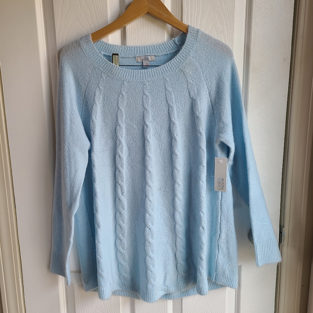 NWT Croft & Borrow Light Blue Sweater Large